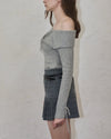 Belt check mini skirt