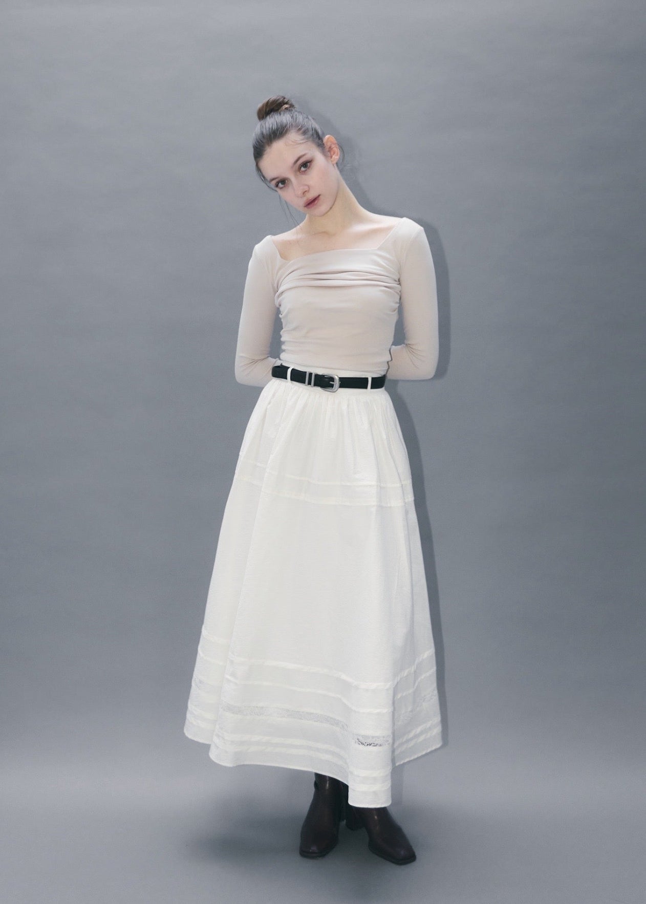 Gather lace tee – YILON