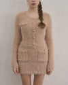 Holiday fluffy knit ensemble