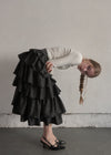 Tiered dot skirt