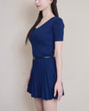 PLEATED KNIT OP