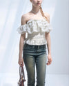 Dot frill blouse