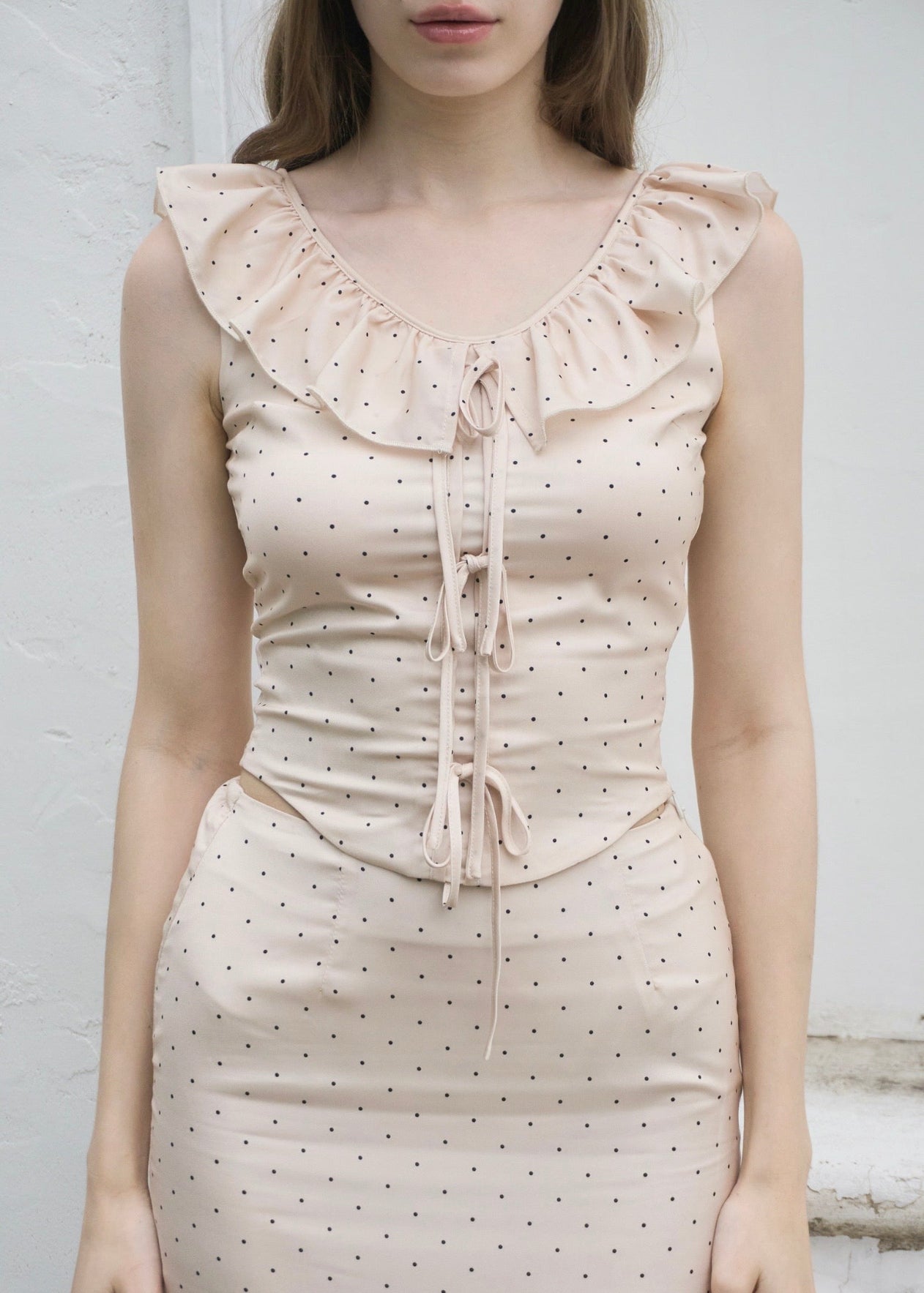 RUFFLE DOT SATIN SETUP – YILON