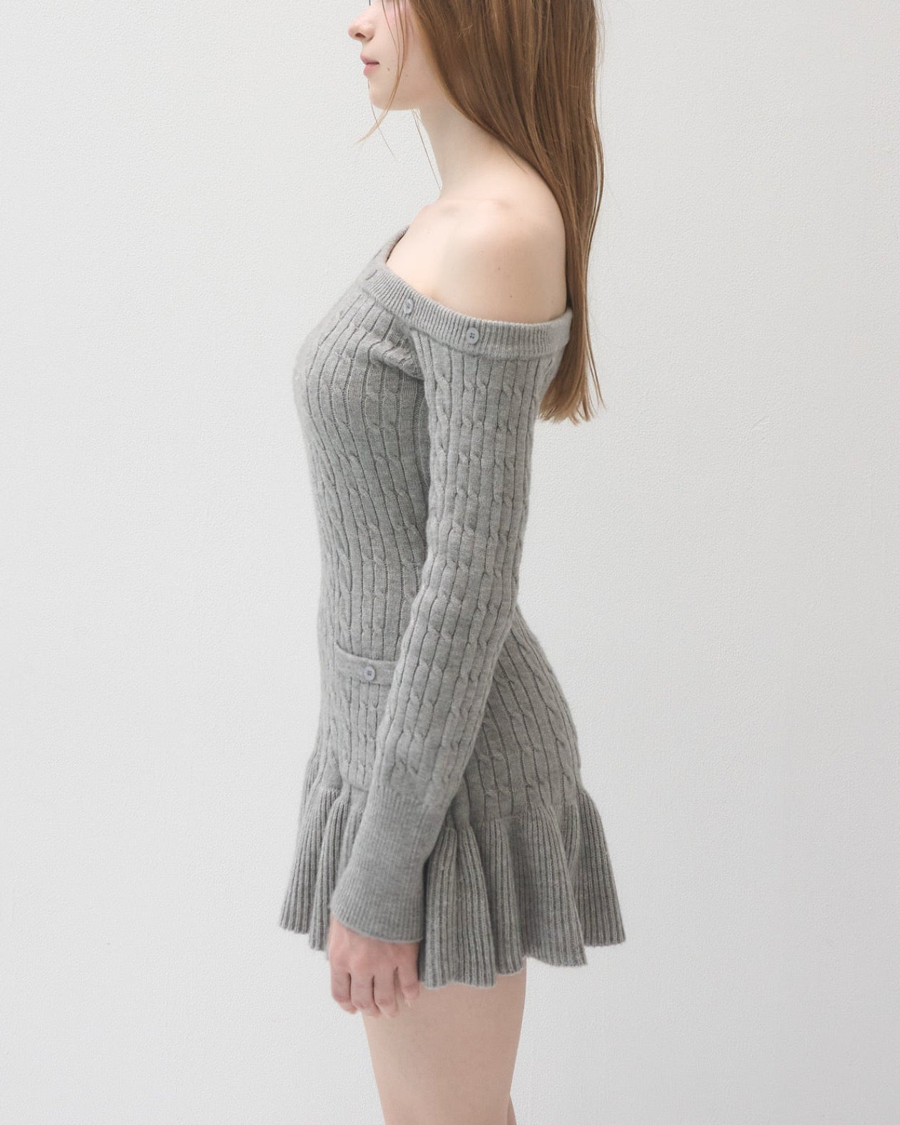 One shoulder cable knit op – YILON
