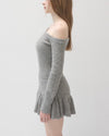 One shoulder cable knit op