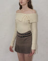 Belt check mini skirt