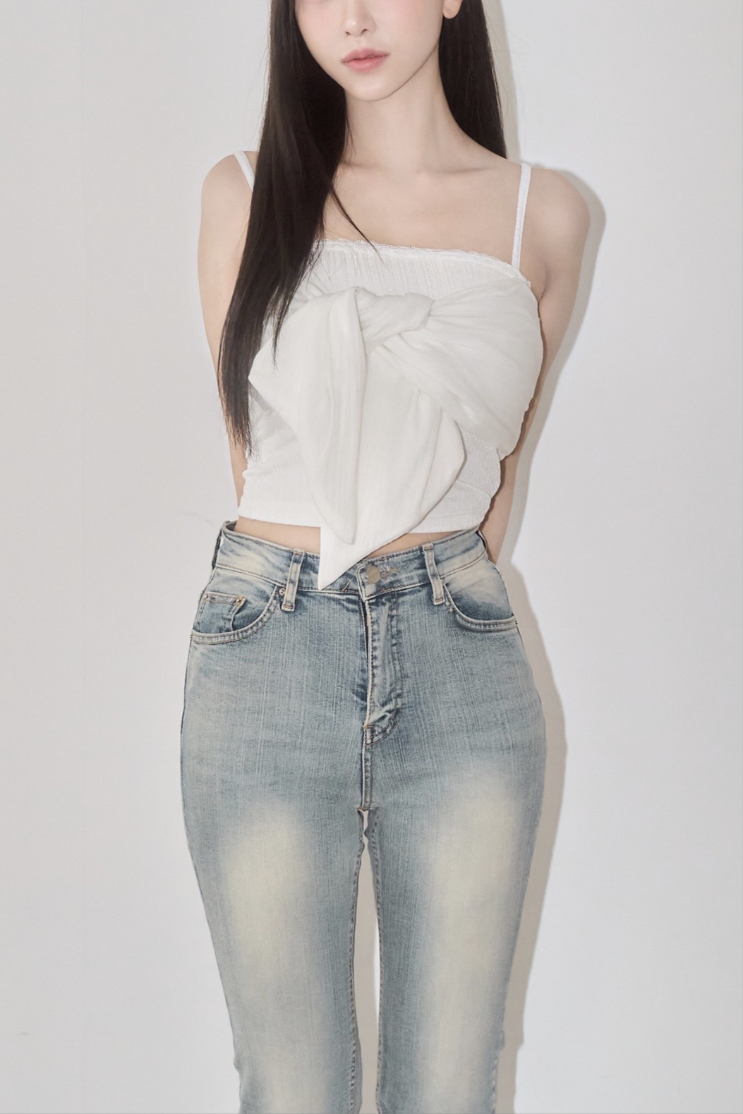 YILON イロン RIBBON CAMI SET TOPS WHITE YILON イロン RIBBON CAMI