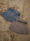 Belt check mini skirt