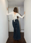 BACK RIBBON LACE TEE