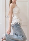 ASYMMETRIC HALTER NECK SATIN TOP