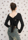 BACK RIBBON LACE TEE