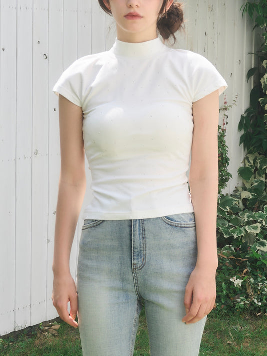 French sleeve bijou tee