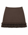 SUEDE FRILL MINI SKIRT