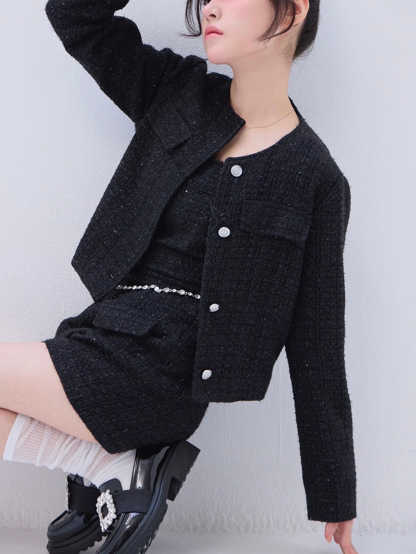 TWINKLE BUTTON TWEED COAT ＋限定ショッパー　セット クン Twinkle tweed jacket カラー: