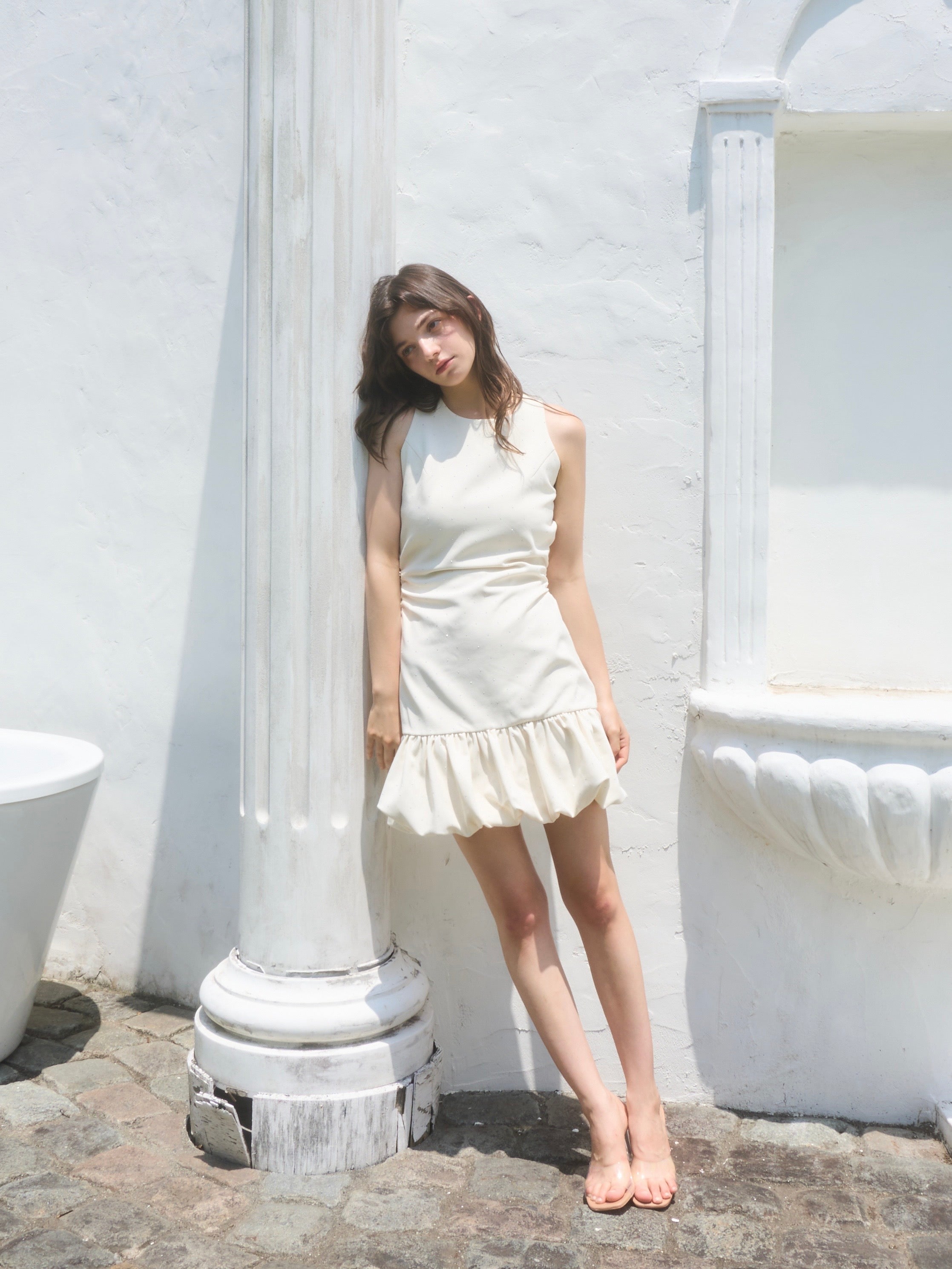 ワンピース YILON Bijou chiffon setup ivory Bijou balloon op – YILON