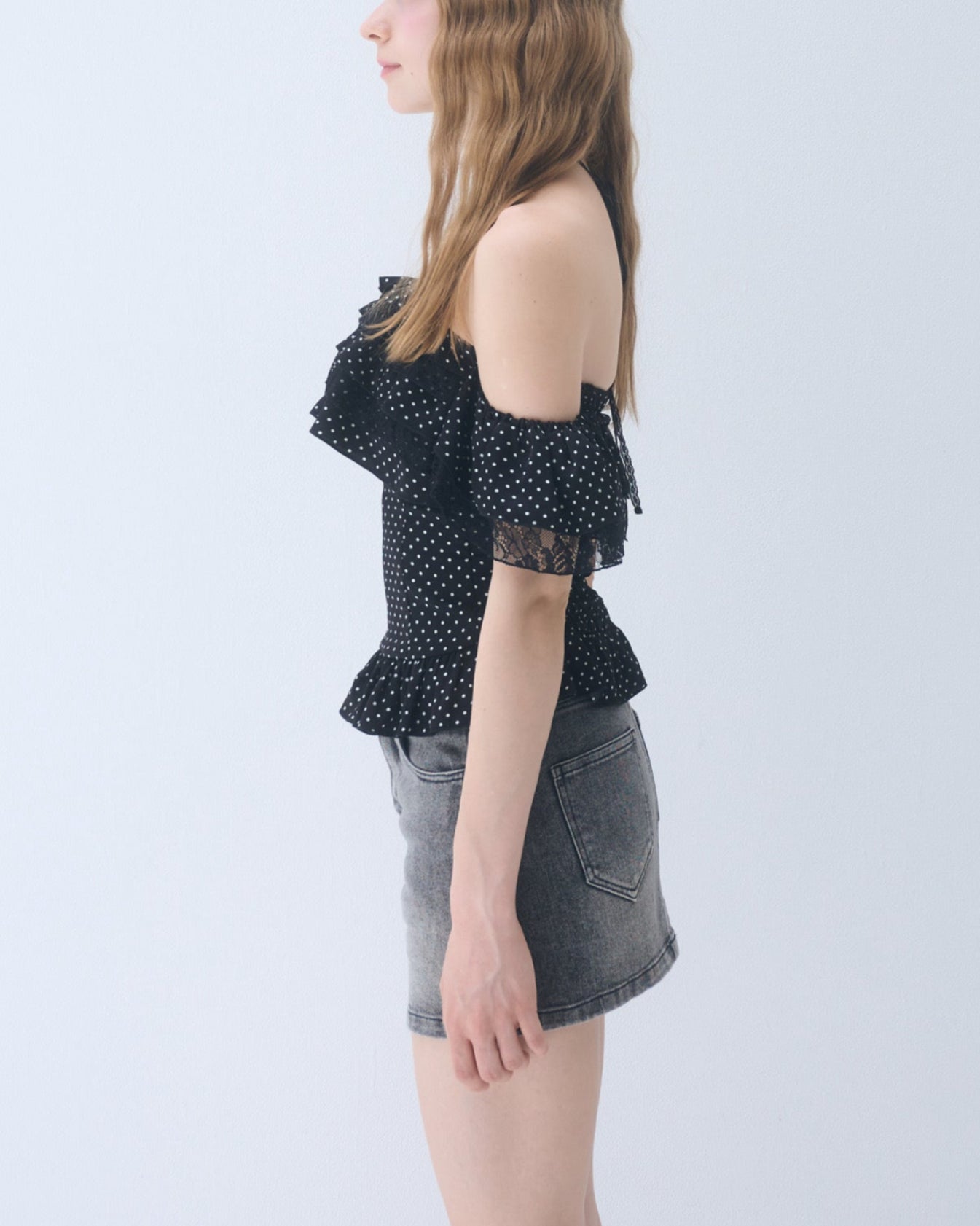 Dot frill blouse – YILON