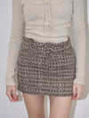 Tweed belt mini skirt