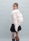 Rib collar puffer jacket