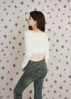 LACE RIBBON RIB TEE