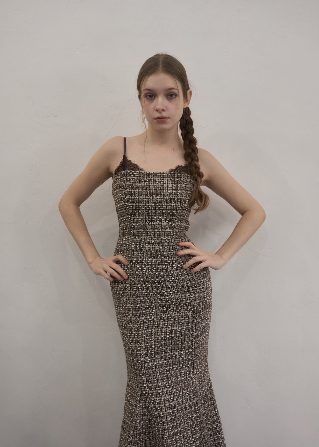 Tweed lace mermaid dress – YILON