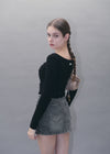 Gather lace tee