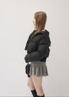 Rib collar puffer jacket