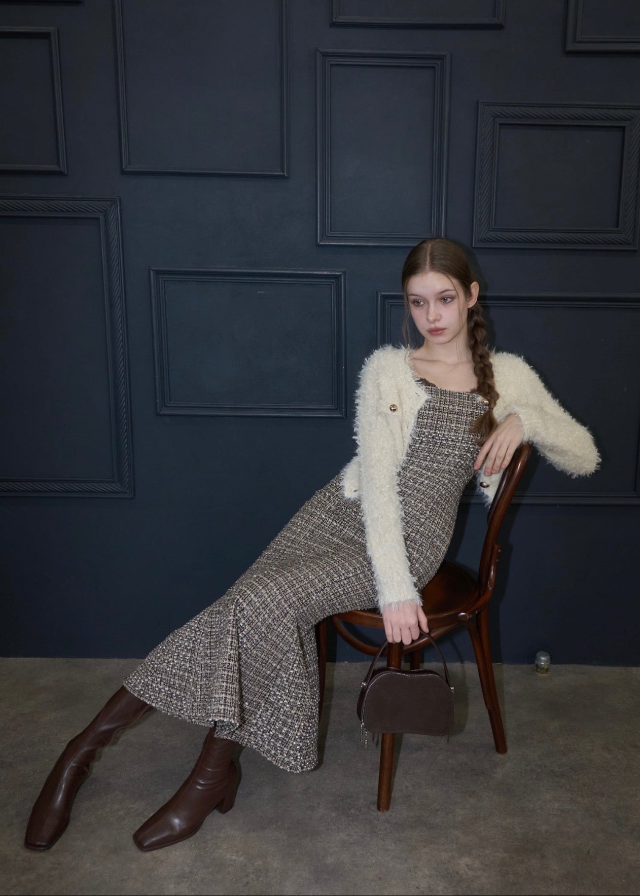 Tweed lace mermaid dress – YILON