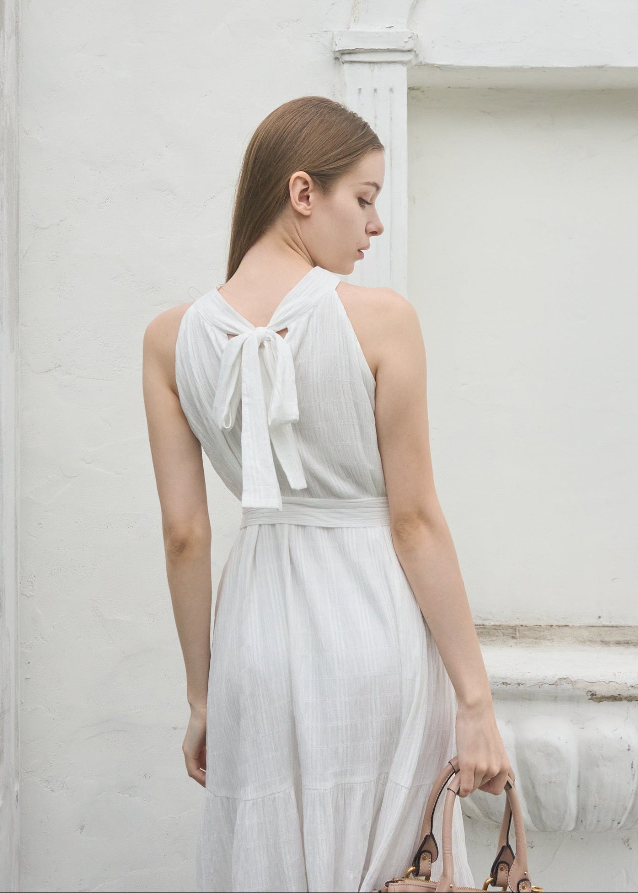 HALTER NECK TIERED MAXI DRESS – YILON