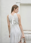 HALTER NECK TIERED MAXI DRESS