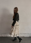 Tiered dot skirt