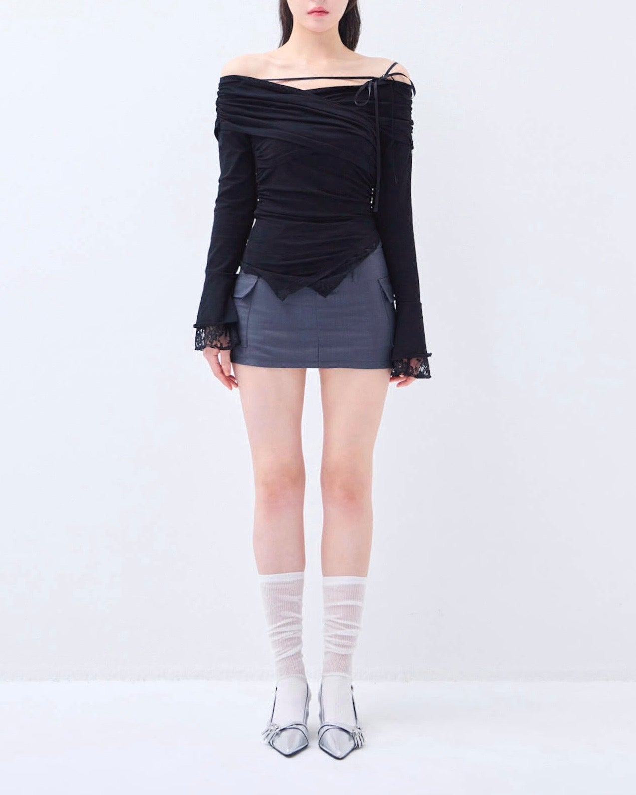 Lace gather tops – YILON