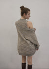 Mix yarn knit cardigan