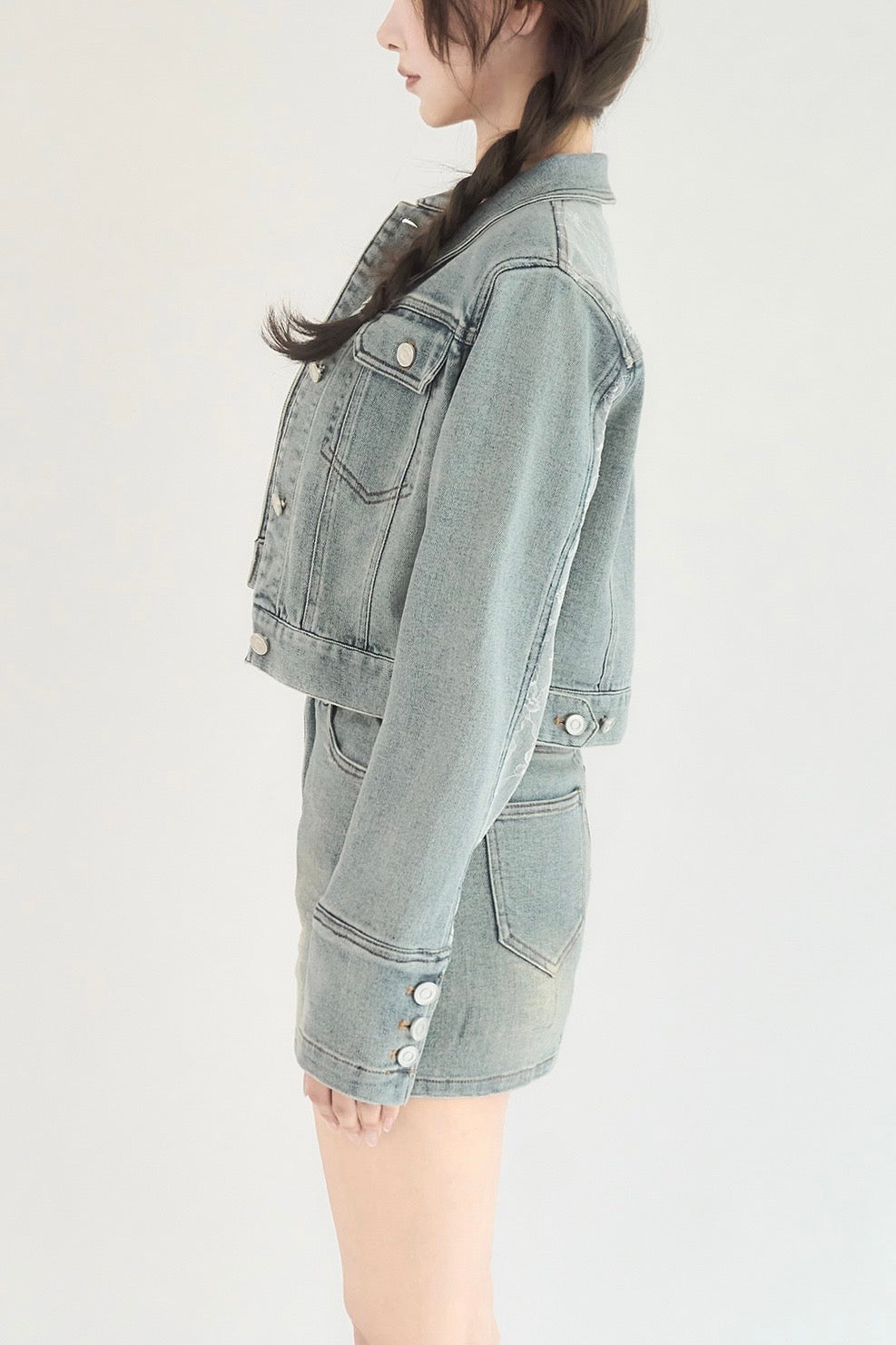 ジャケット・アウター yilon BLOSSOM LACE DENIM JACKET Blossom lace denim jacket – YILON