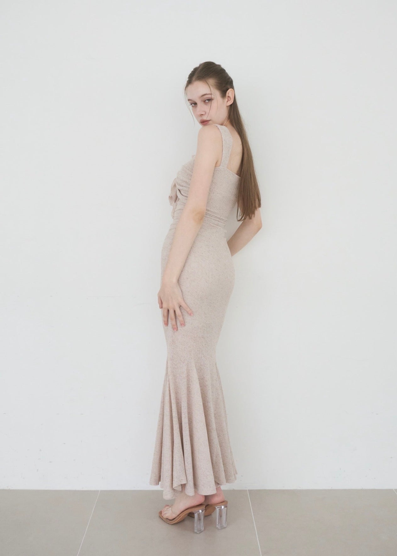 ワンピース yilon FRONT RIBBONMERMAID DRESS BLUEGLAY FRONT RIBBON MERMAID DRESS – YILON