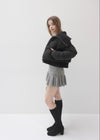 Rib collar puffer jacket