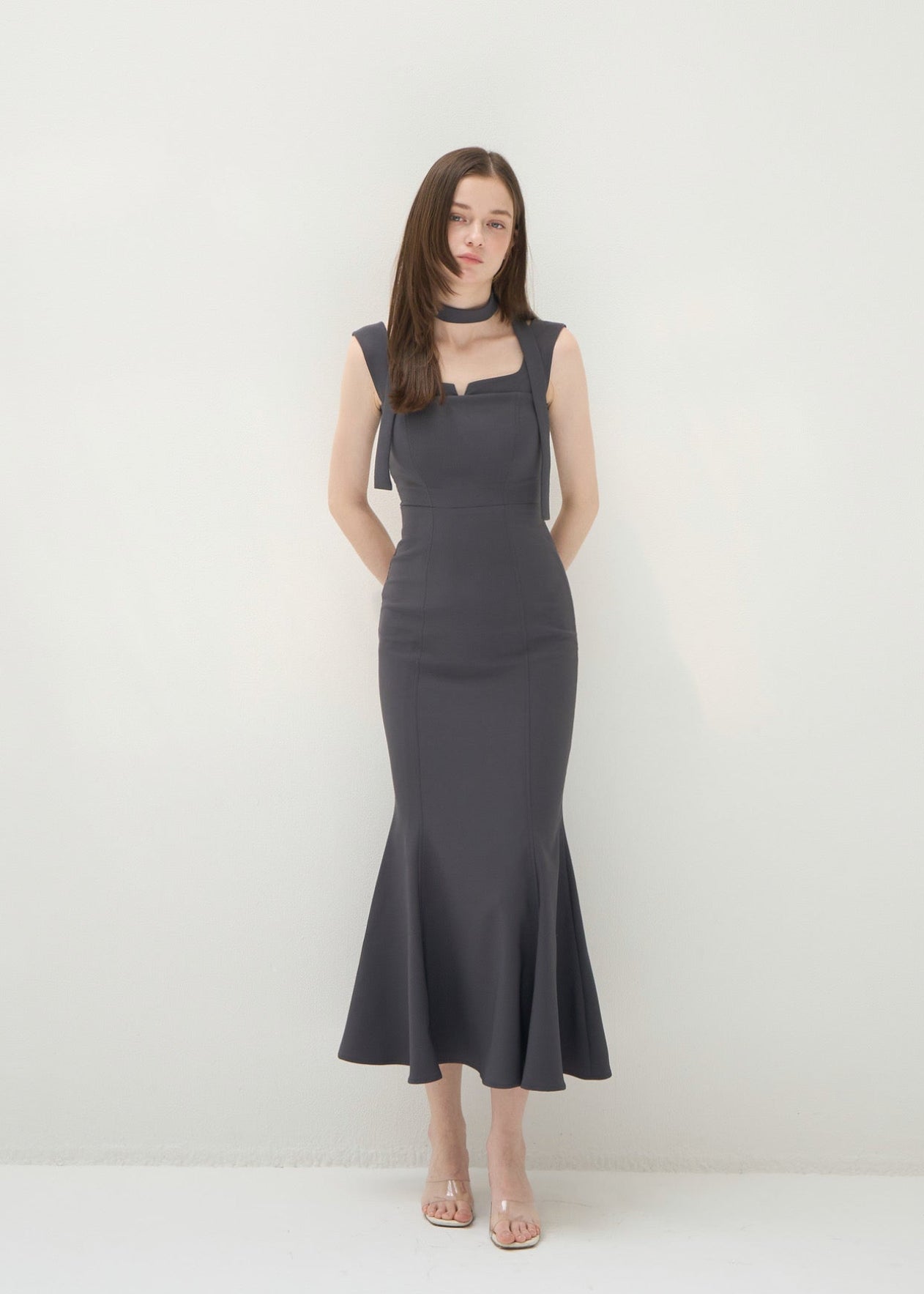 ワンピース yilon NOBLE MERMAID DRESS charcoal gray NOBLE MERMAID DRESS – YILON