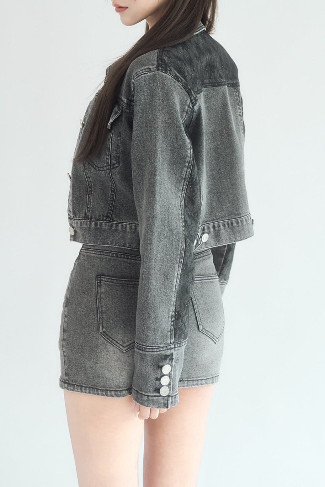 ジャケット・アウター yilon BLOSSOM LACE DENIM JACKET Blossom lace denim jacket – YILON