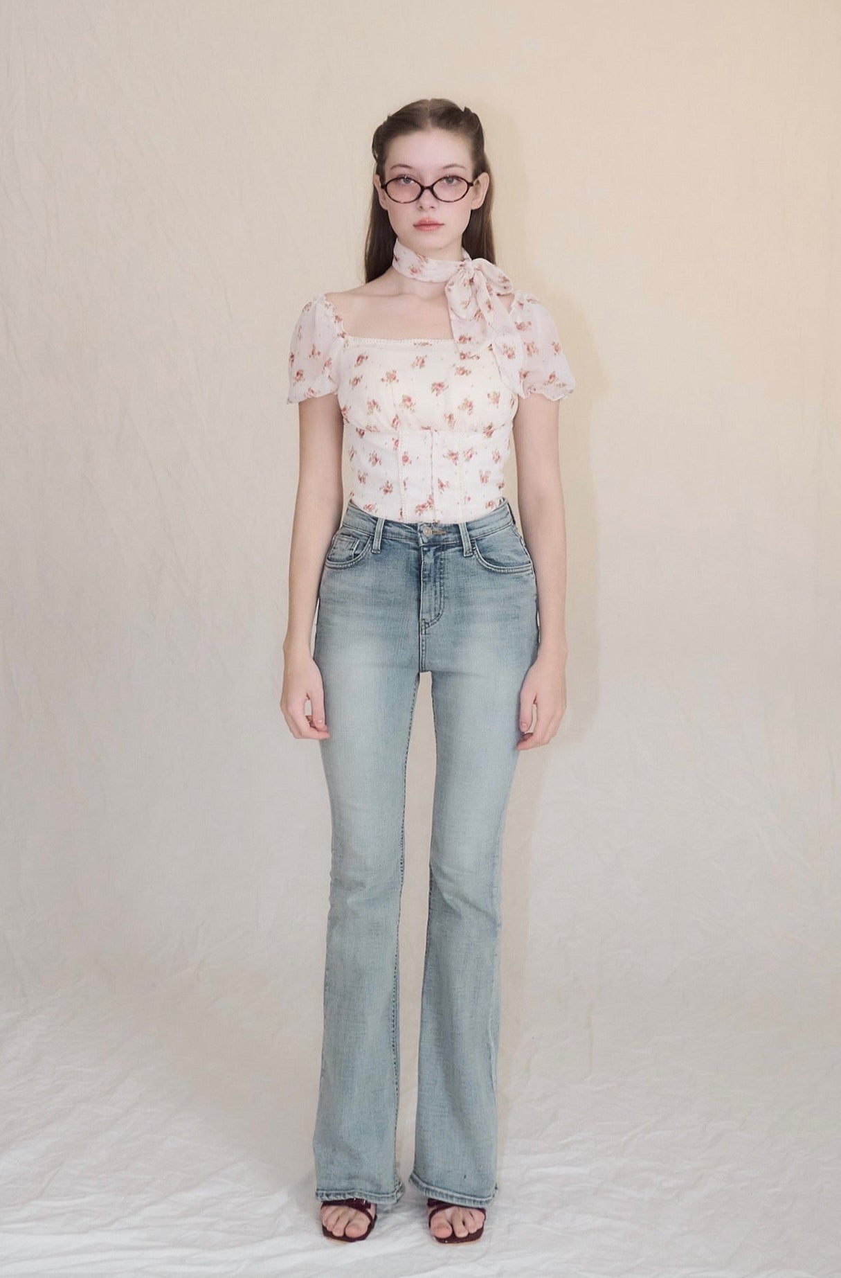 パンツ YILON Semi flare denim XS wash blue Semi flare denim – YILON