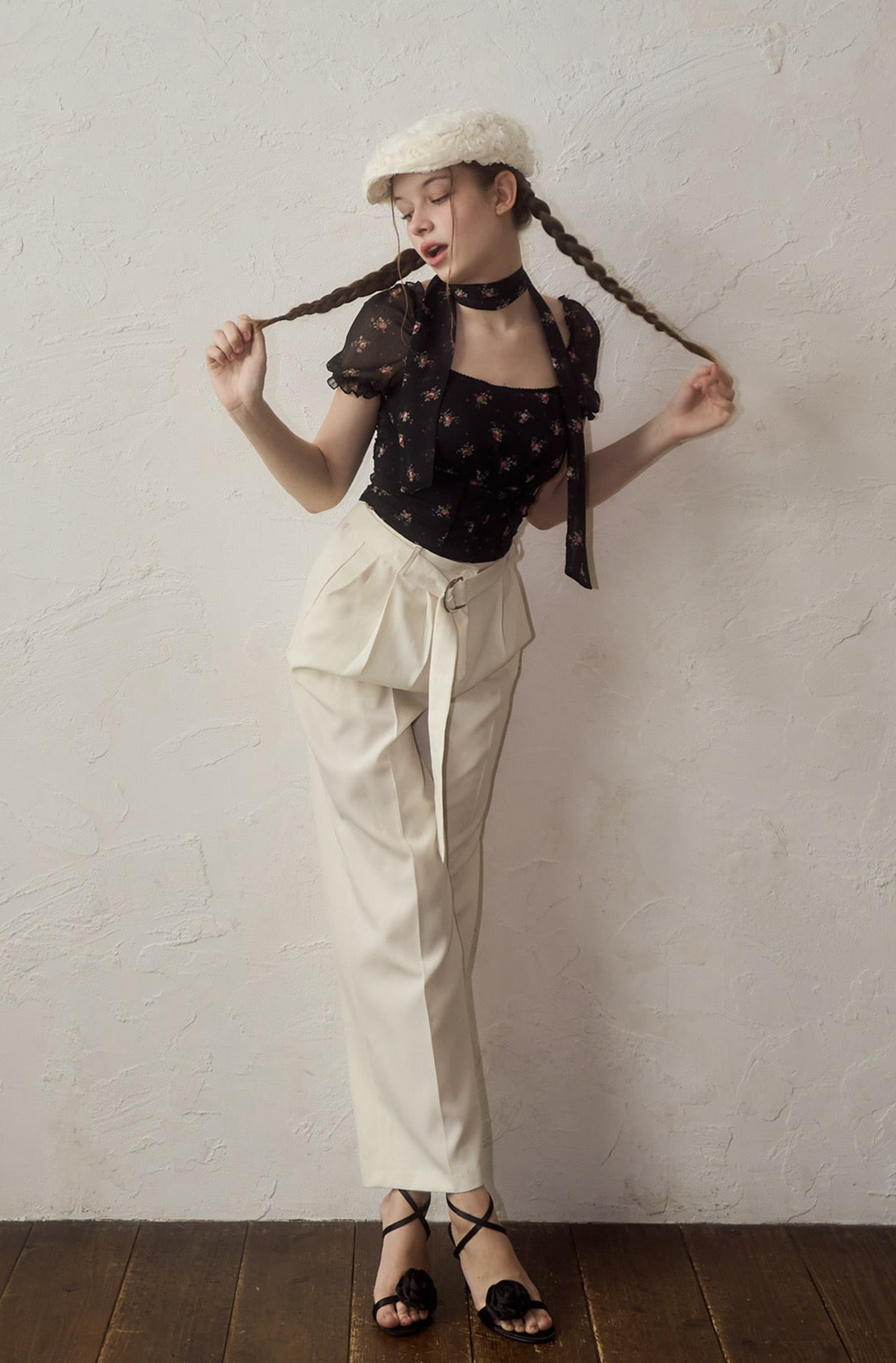 yilon LITTLE FLOWER CHIFFON BLOUSE ブラック - メルカリ