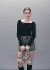 Gather lace tee
