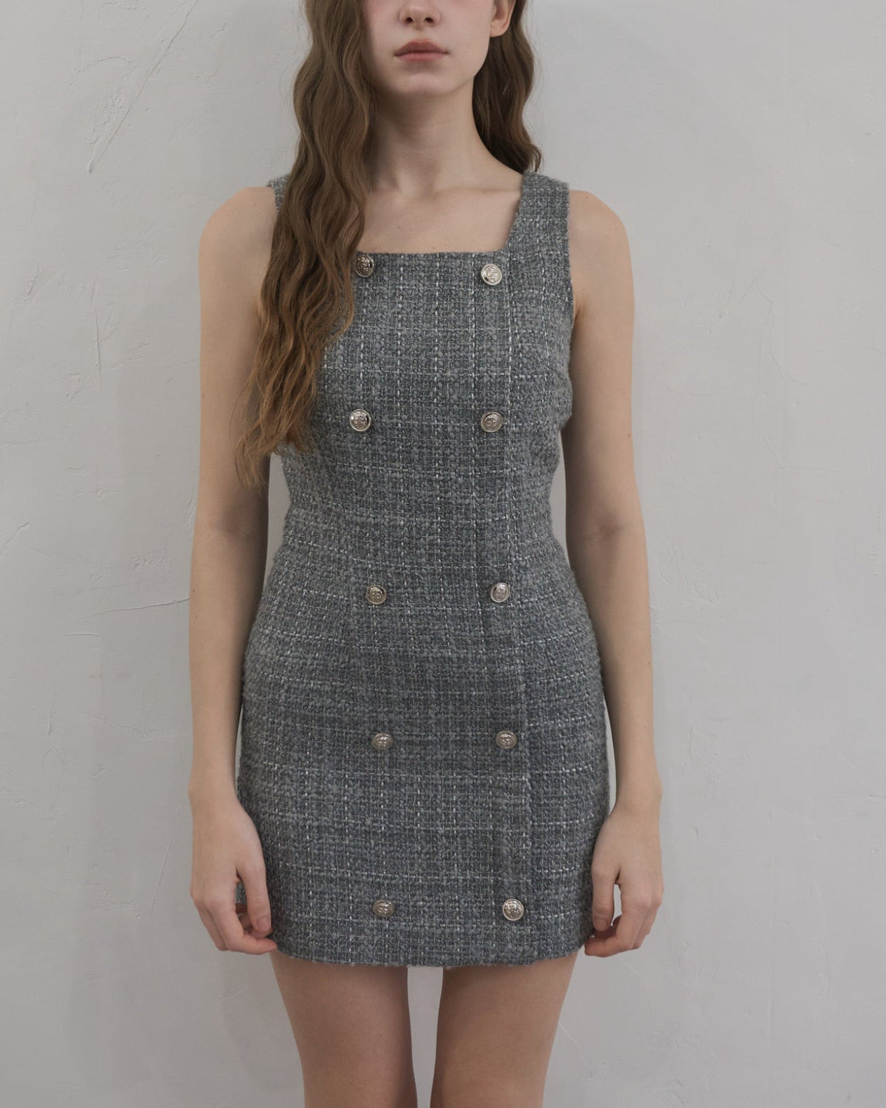 ワンピース yilon TWINKLE TWEED BUTTON OP Twinkle tweed button op – YILON