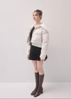 Rib collar puffer jacket