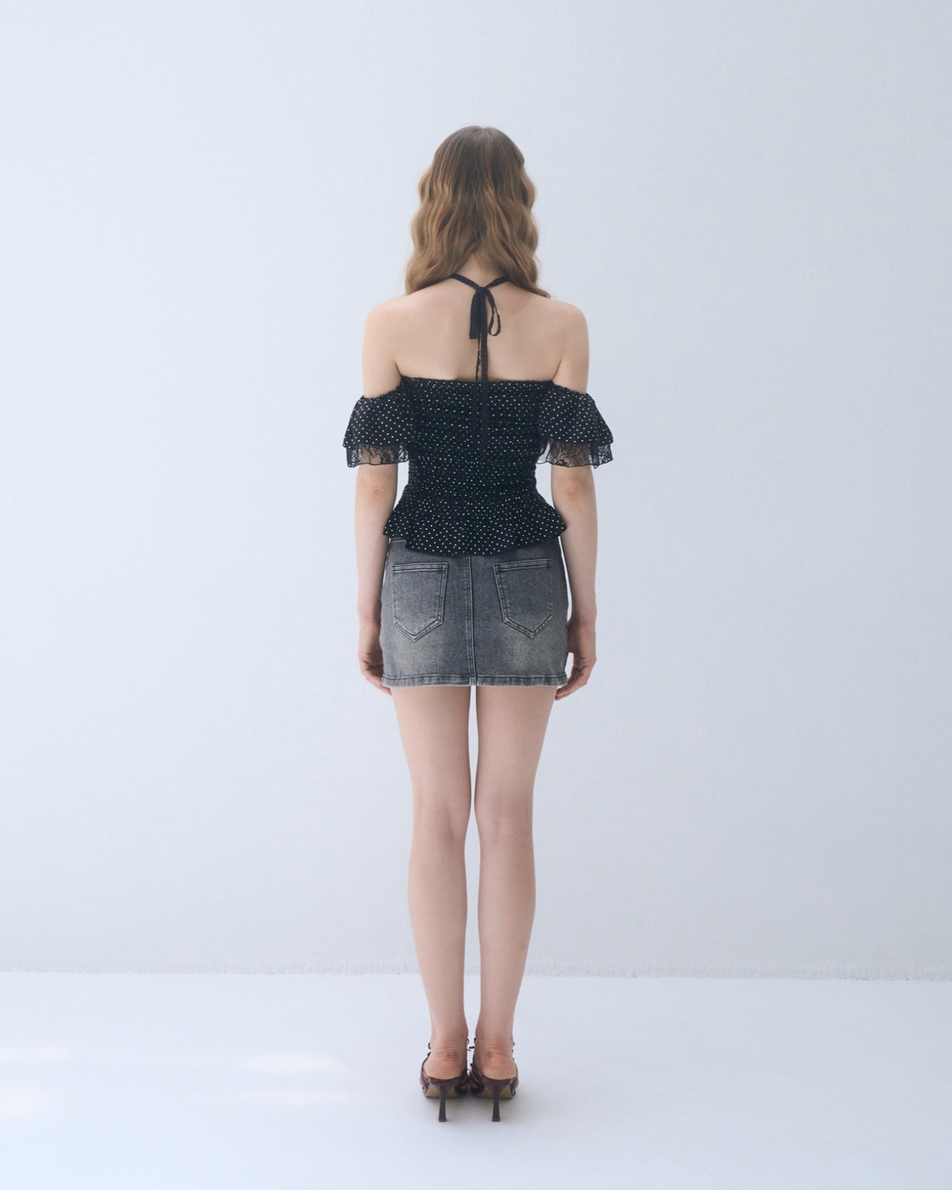 Dot frill blouse – YILON