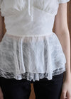 FABRIC MIX PEPLUM TOP