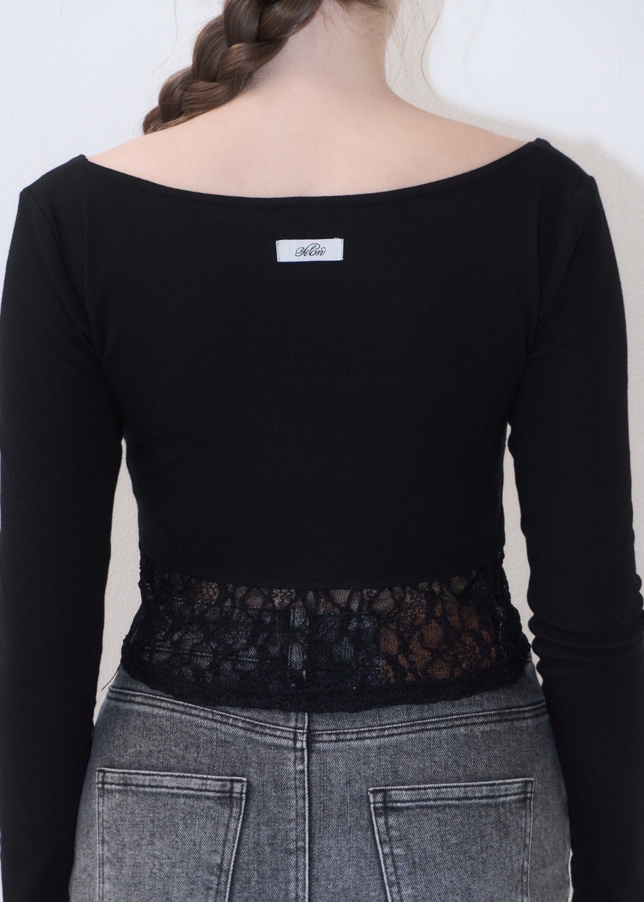 YILON Lace gather tops GLAY レースギャザートップス Gather lace tee – YILON