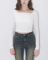 Gather lace tee