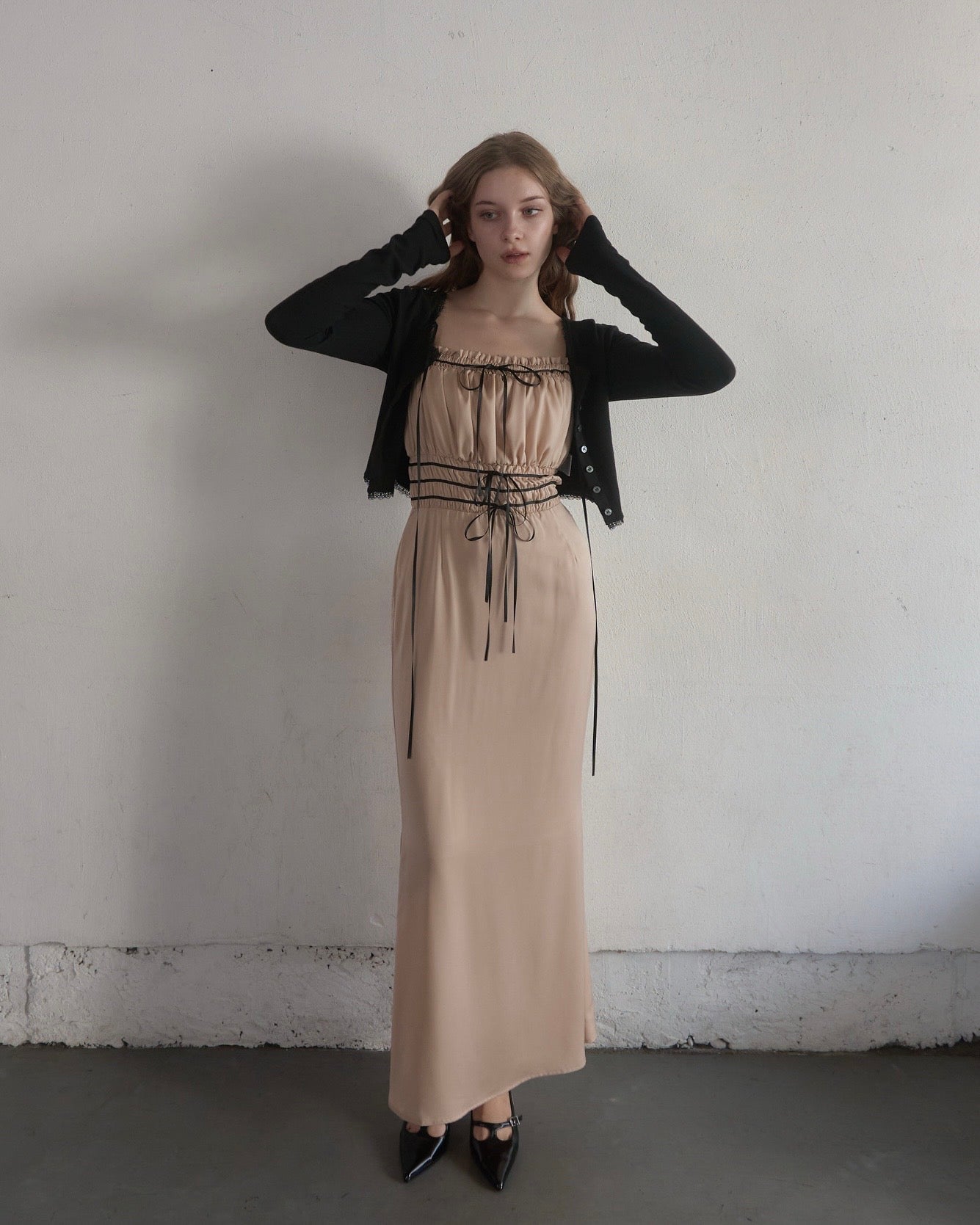 ワンピース yilon TIERED MINI OP YILON イロン Tiered mini op IVORY