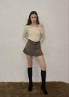 Belt check mini skirt