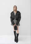Rib collar puffer jacket