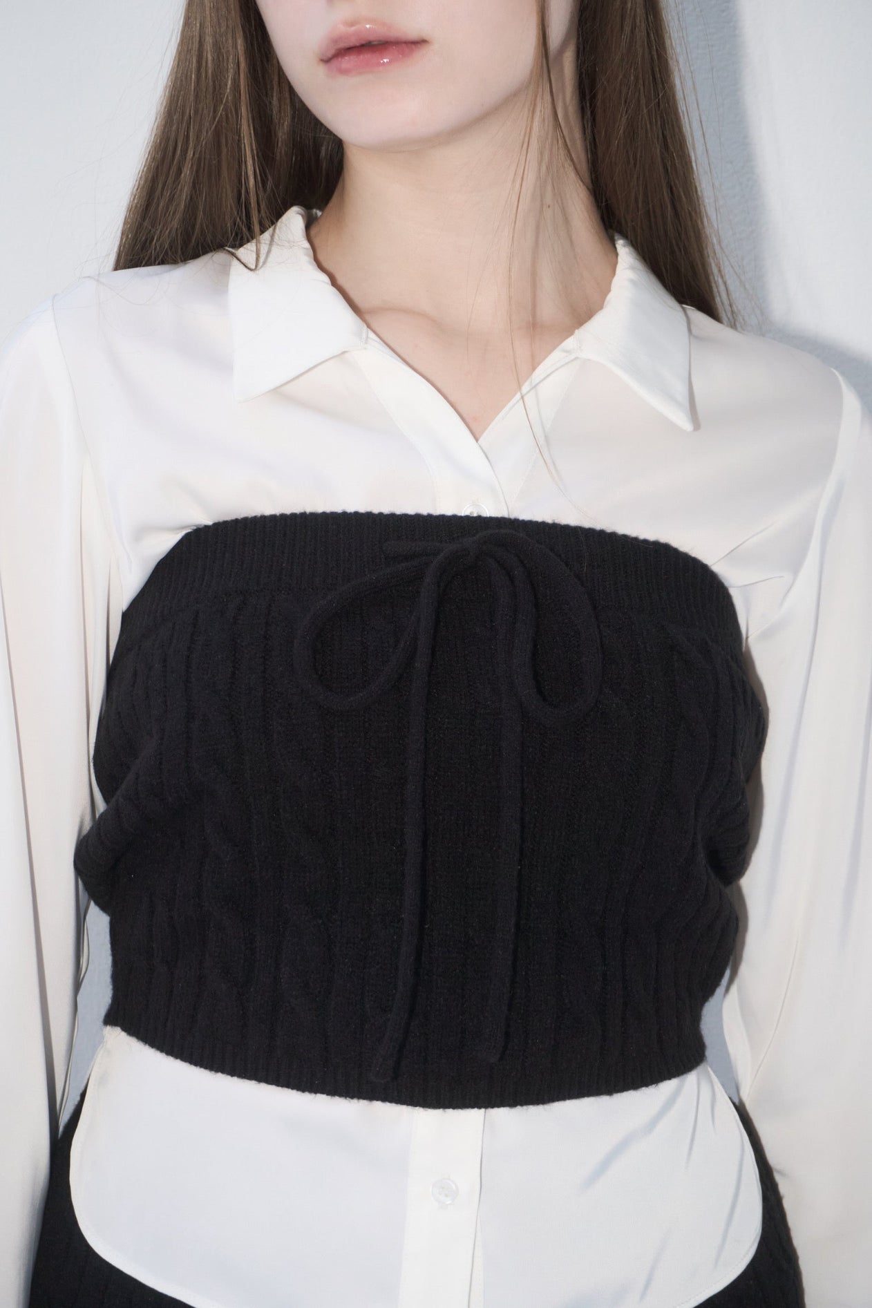 トップス YILON Corset design layered tops Cable bustier layered Set – YILON